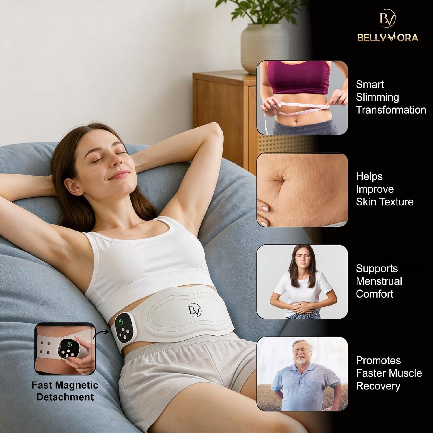 Bellyvora Smart EMS Tummy Pulse Massager Device