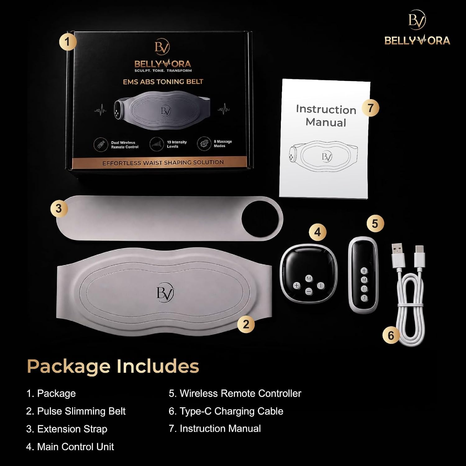 Bellyvora Smart EMS Tummy Pulse Massager Device