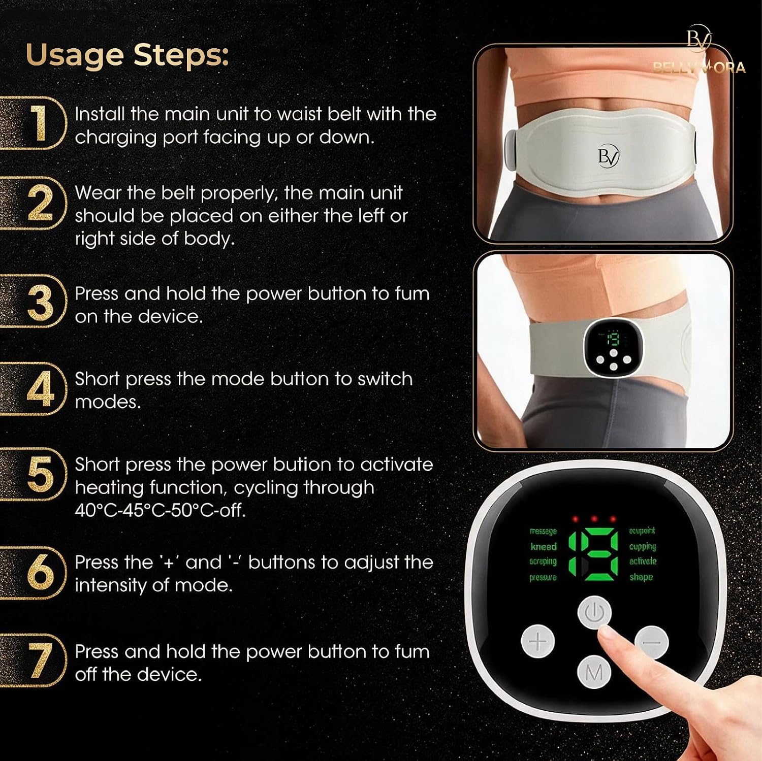 Bellyvora Smart EMS Tummy Pulse Massager Device